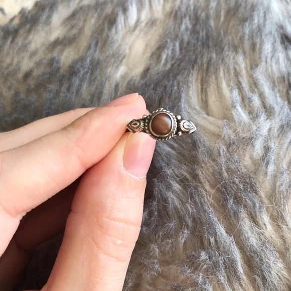 Brown Sterling Silver Ring - Size 9 - Picture 2 of 9